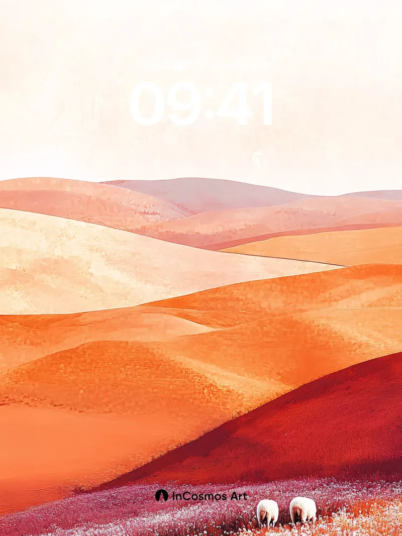 Serenity Dunes Wallpaper with Whispering Sheep