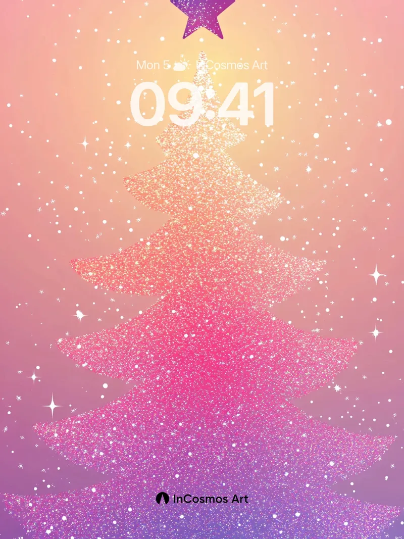 Glittering Prism Christmas Tree Wallpaper with Starlight Crown
