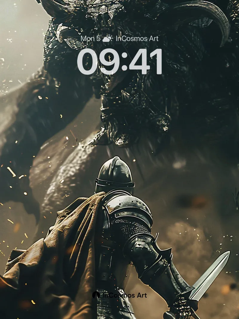 Iron Resolve Wallpaper with Dragon's Shadow