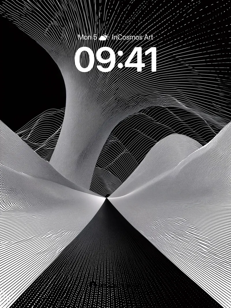 Void Pulse Wallpaper with Fractal Lines