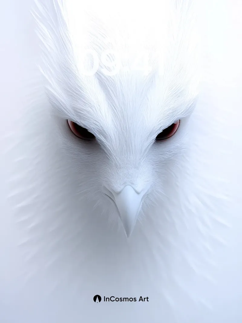 Frost Gaze Wallpaper with Crimson Eyes