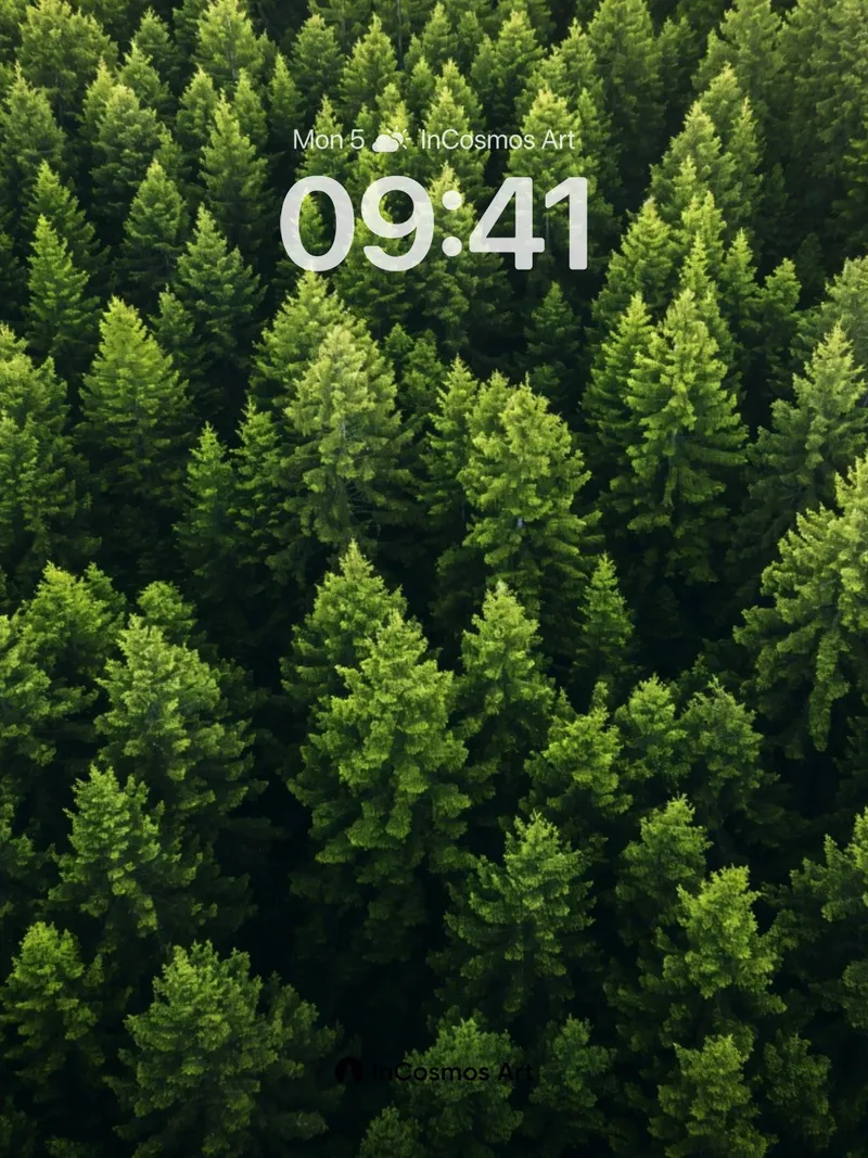 Whispering Canopy Wallpaper with Emerald Depth