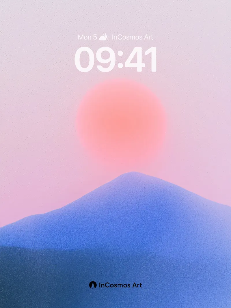 Serenity Peak Wallpaper with Soft Sun Halo