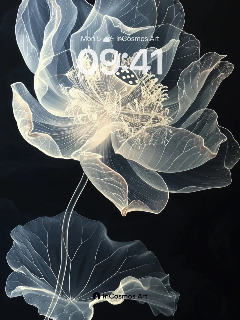 Luminous Veil Wallpaper with Ethereal Petals