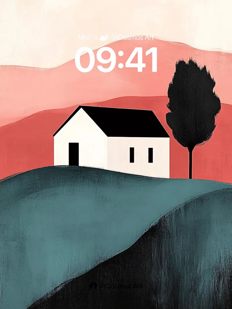 Serenity Ridge Wallpaper with Midnight Tree