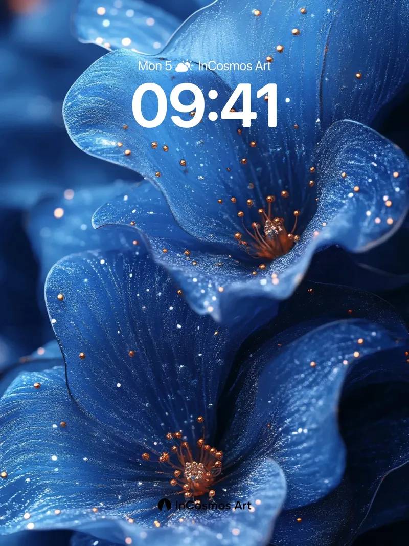 Stellar Bloom Wallpaper with Cosmic Petals