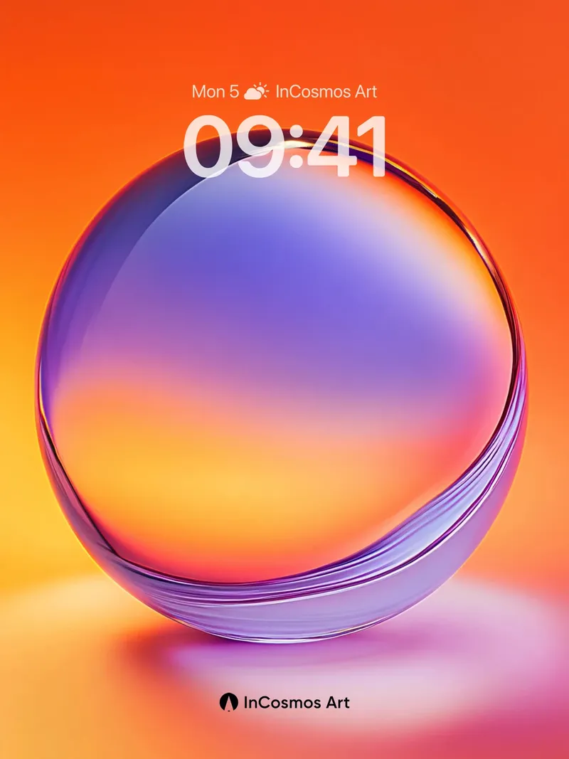 Luminous Orb Wallpaper with Ethereal Reflections