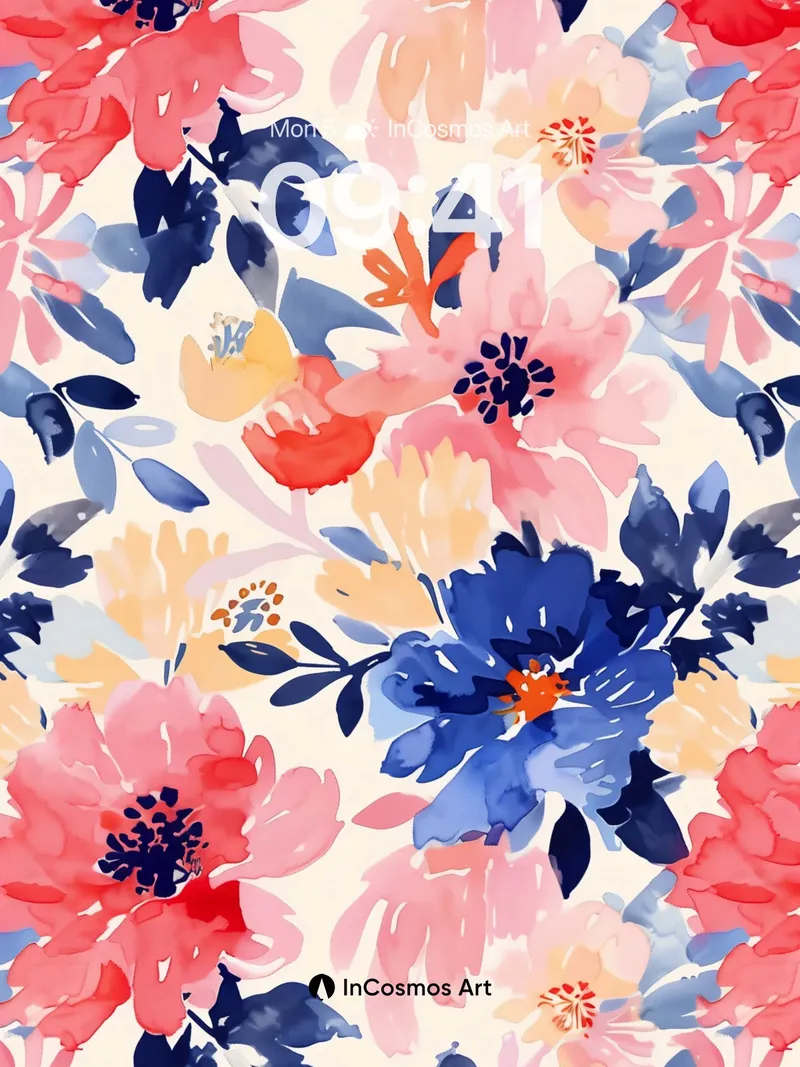 Whispering Petal Wallpaper with Watercolor Depth