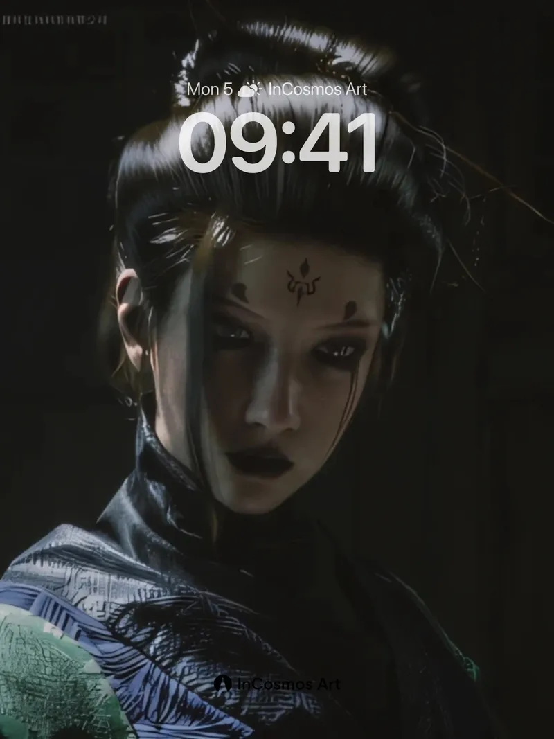 Shadowed Serenity Wallpaper with Crimson Petals