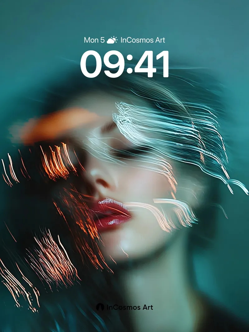 Neon Veil Wallpaper with Light Trails