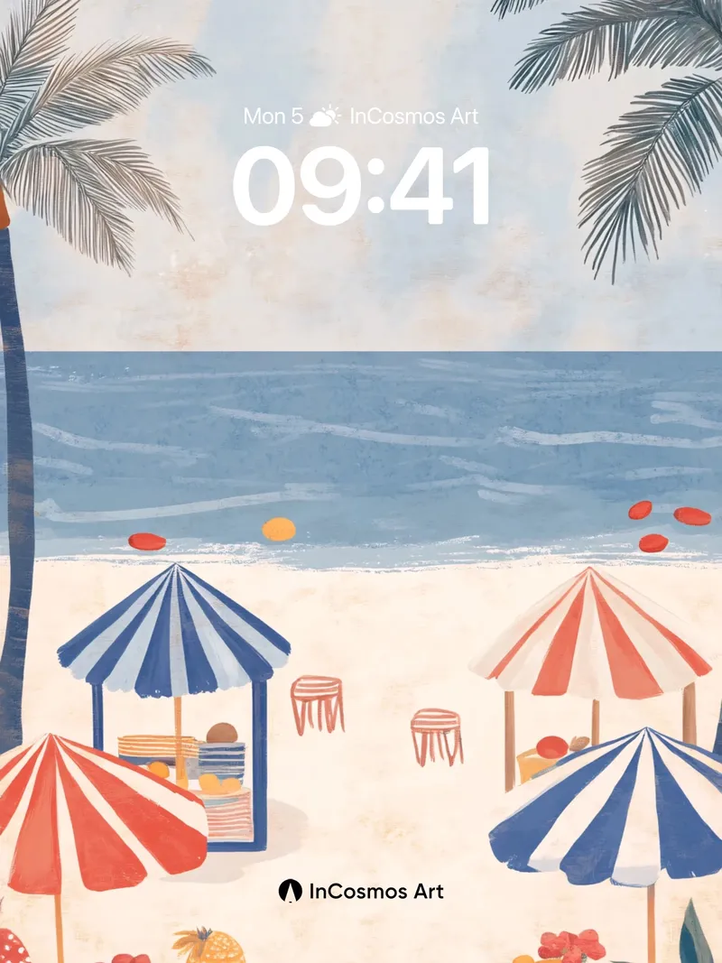 Sunny Reverie Wallpaper with Palm Canopy