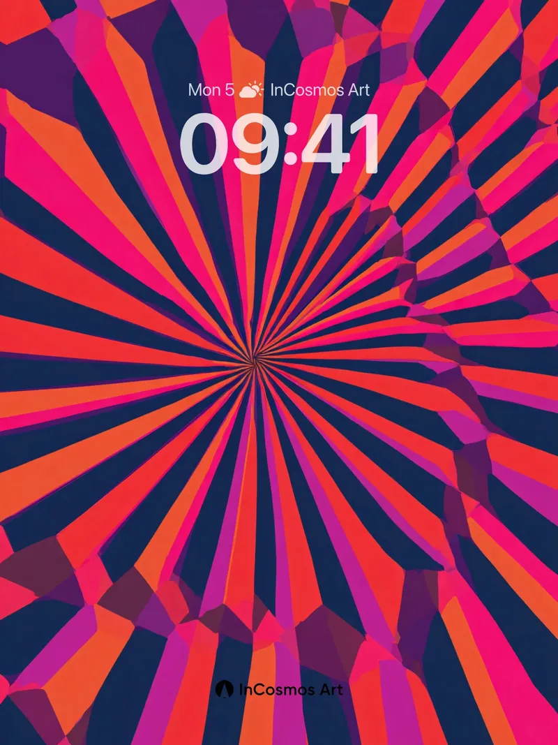 Pulsing Prism Wallpaper with Geometric Spiral