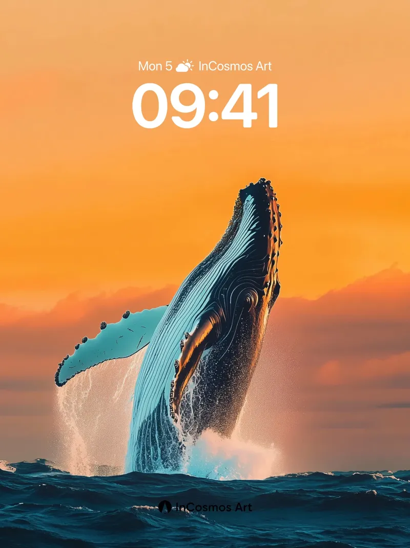 Golden Breath Wallpaper with Whale's Leap