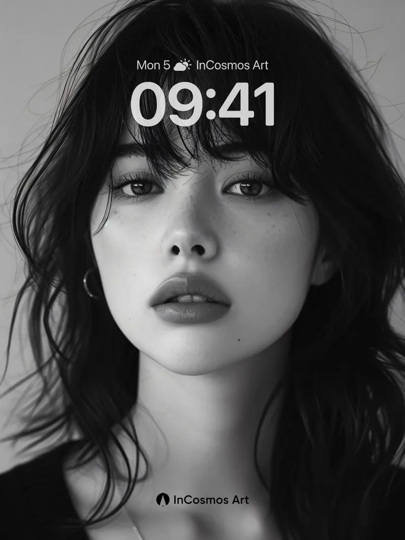 Monochrome Reverie Wallpaper with Soft Light Trails