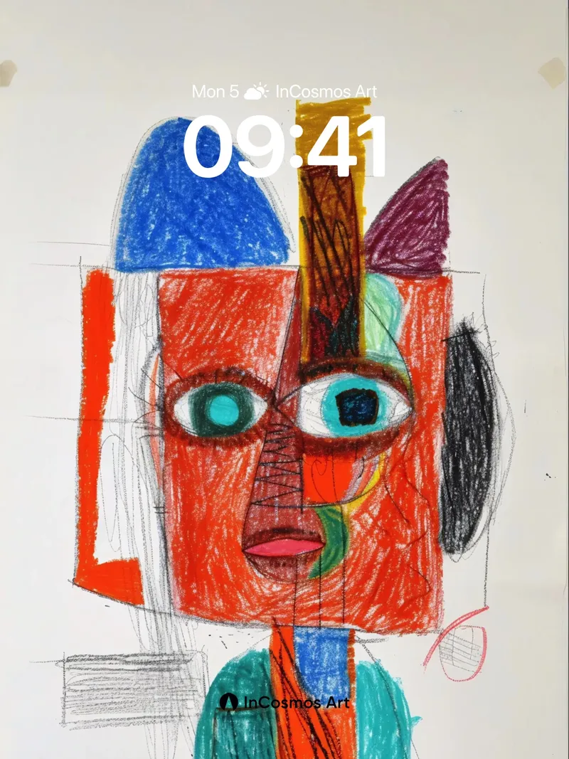 Cubist Pulse Wallpaper with Colored Geometry