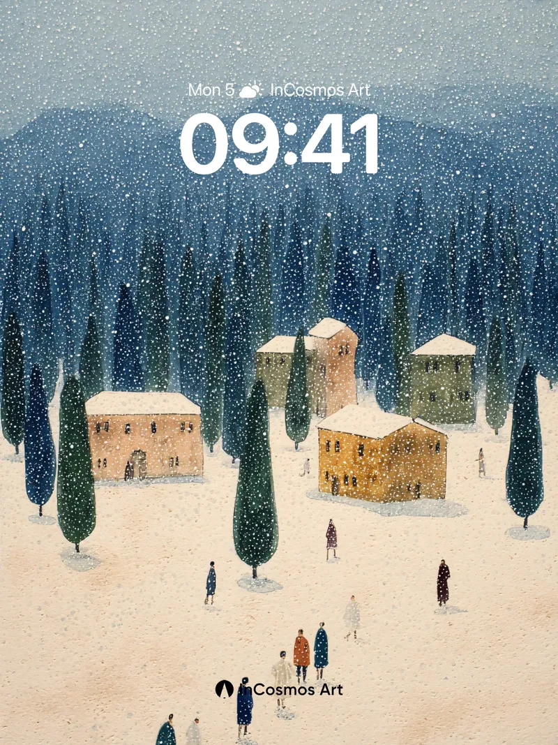 Snowfall Serenity Wallpaper with Silent Walkers