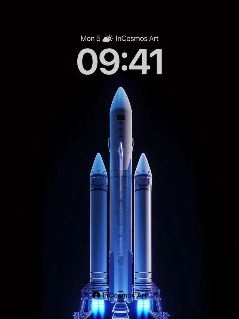 Neon Launch Wallpaper with Cosmic Silence