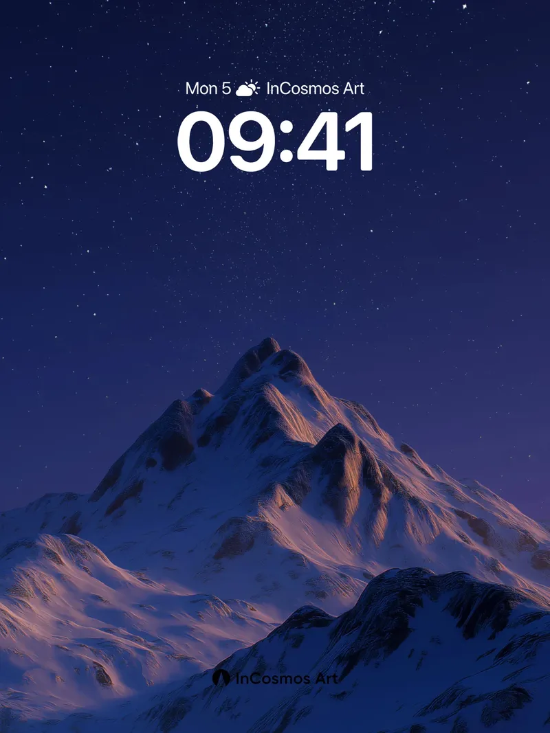 Stellar Frost Wallpaper with Cosmic Peaks