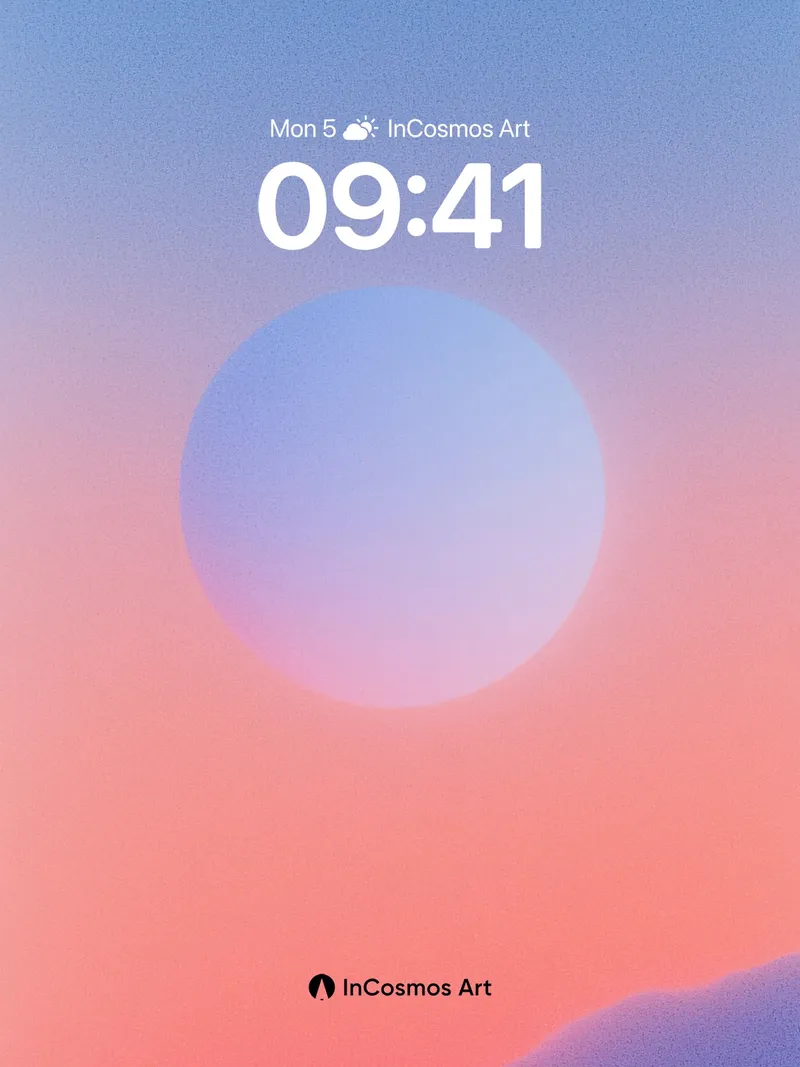 Serene Horizon Wallpaper with Gradient Sun