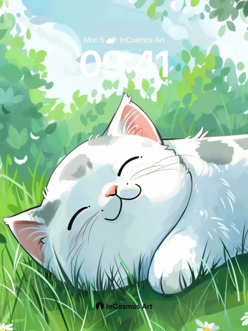 Serenity in Fur Wallpaper with Dandelion Whispers