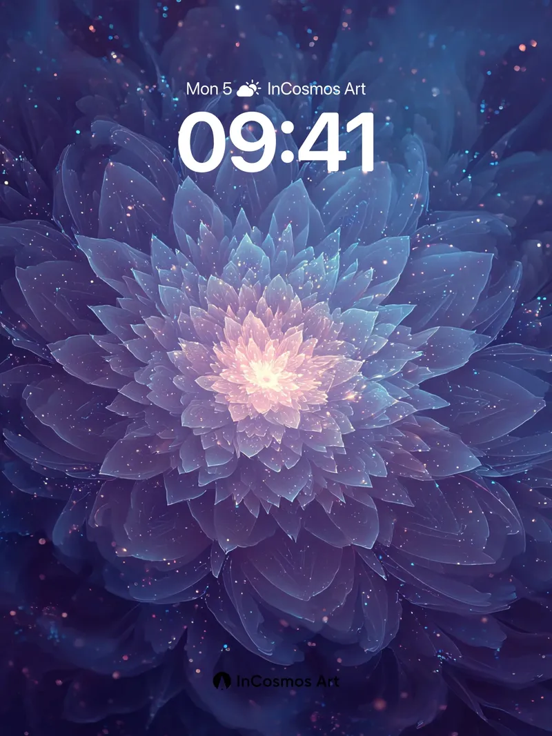 Luminous Bloom Wallpaper with Cosmic Petals