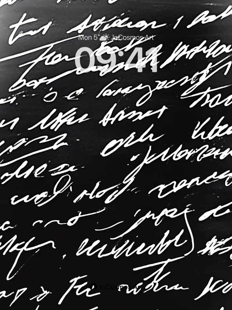 Ink Whispers Wallpaper with Cursive Echoes