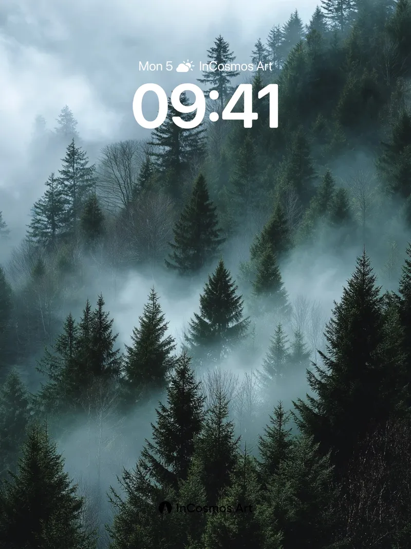 Whispering Pines Wallpaper in Ethereal Mist