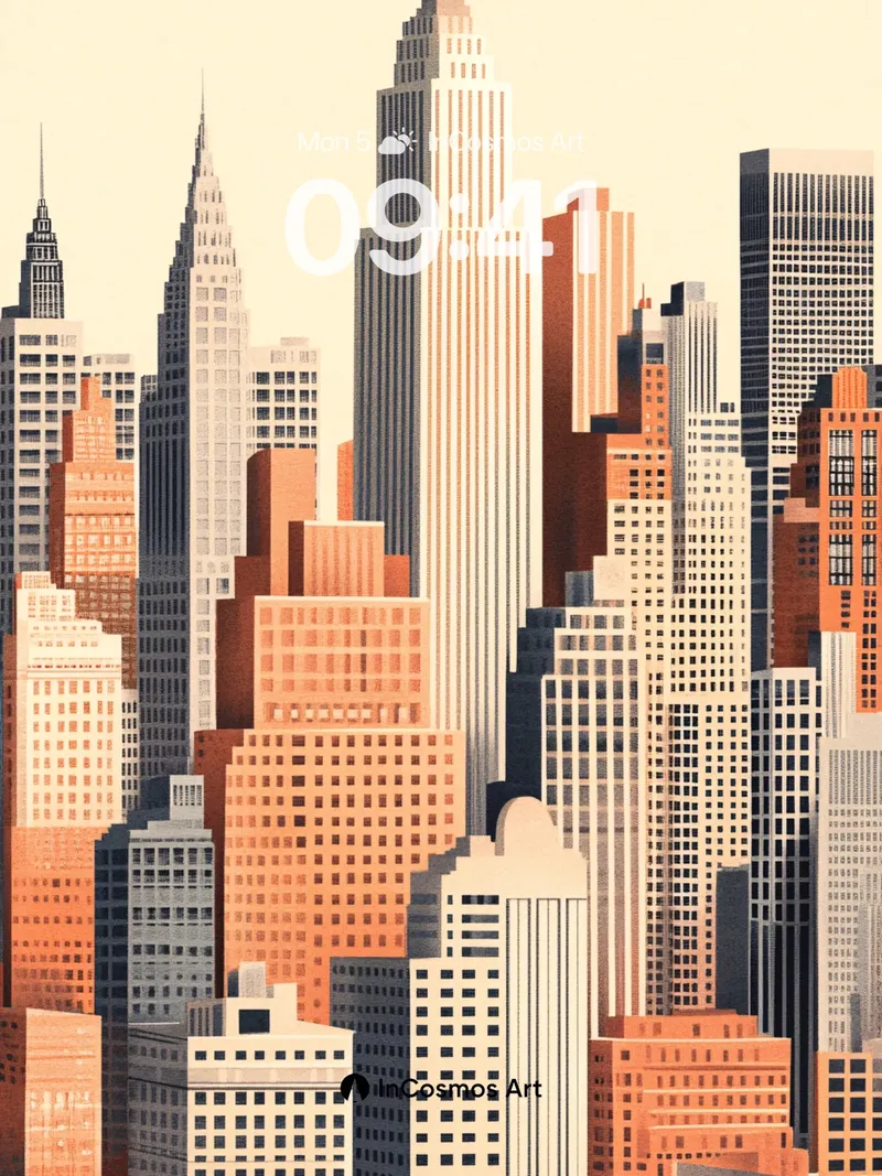 Golden Hush Cityscape Wallpaper with Towering Silence