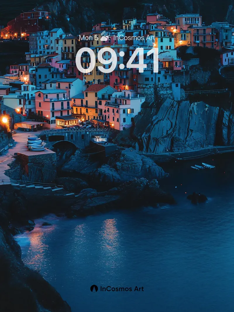 Cobalt Hush Wallpaper with Cliffside Glow