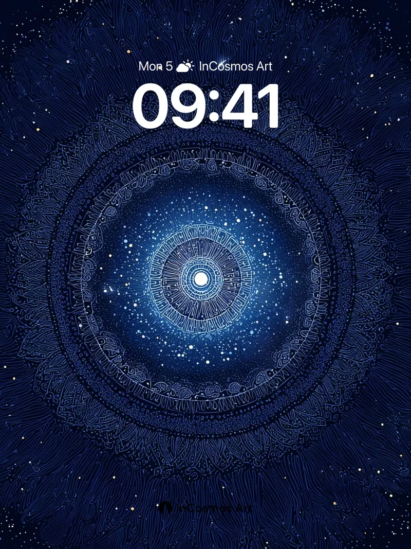 Cosmic Mandala Wallpaper with Starlit Core