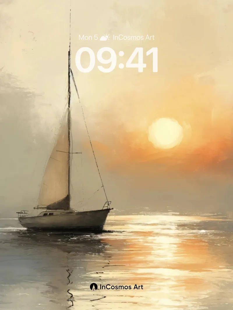 Serenity Sail Wallpaper with Golden Hush