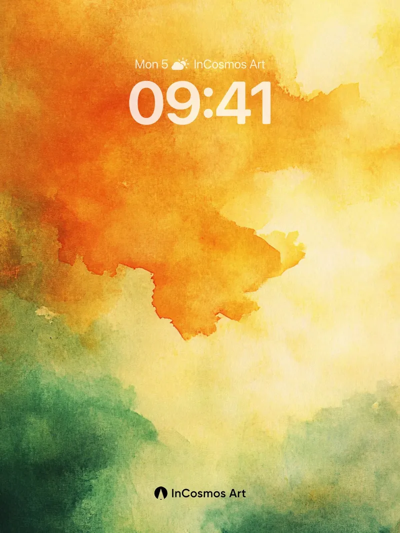 Golden Ember Wallpaper with Verdant Hush