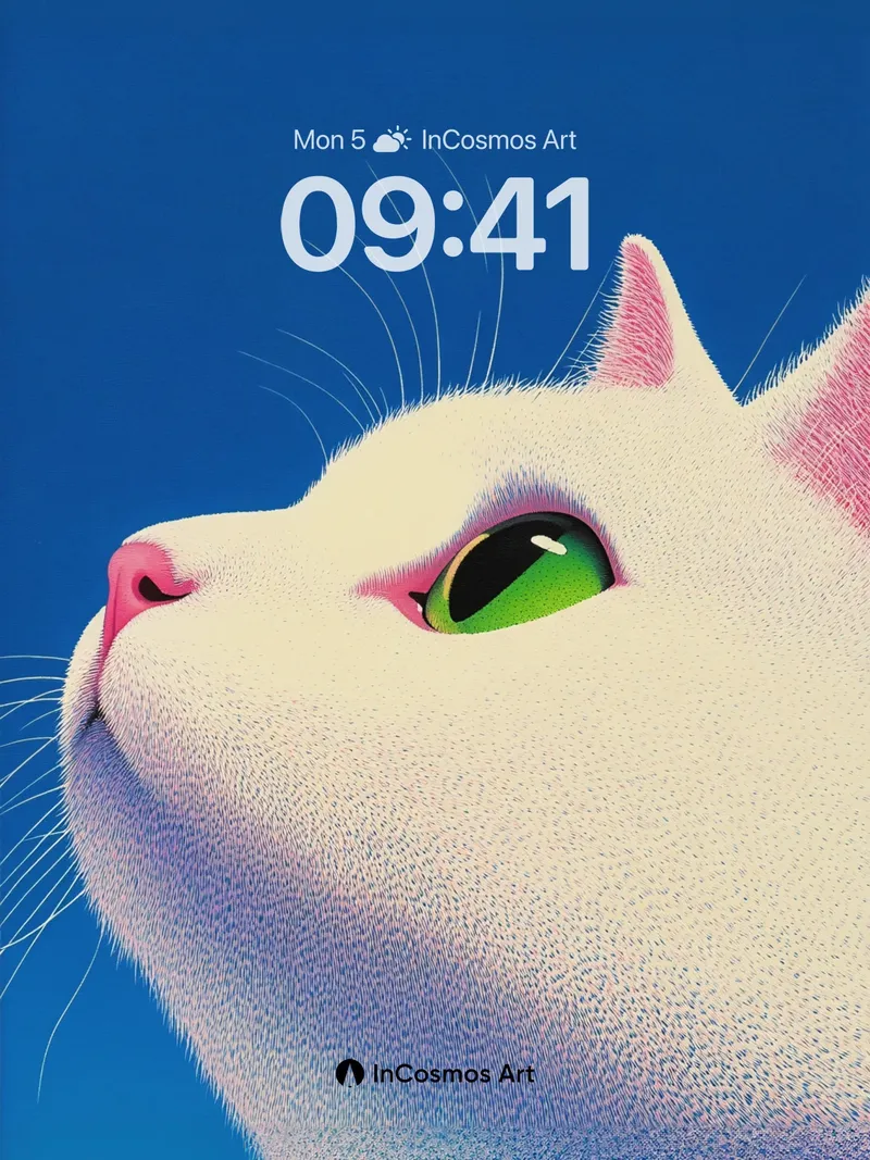 Serene Gaze Wallpaper with Emerald Eyes