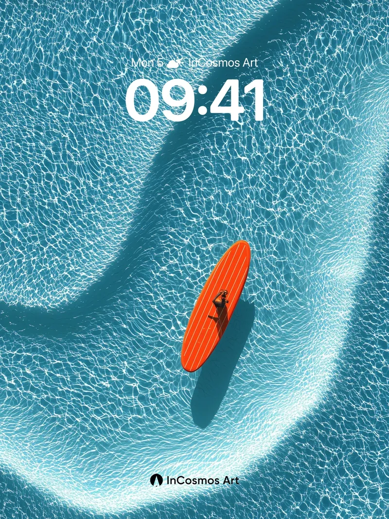 Serene Float Wallpaper with Sunlit Water Veins