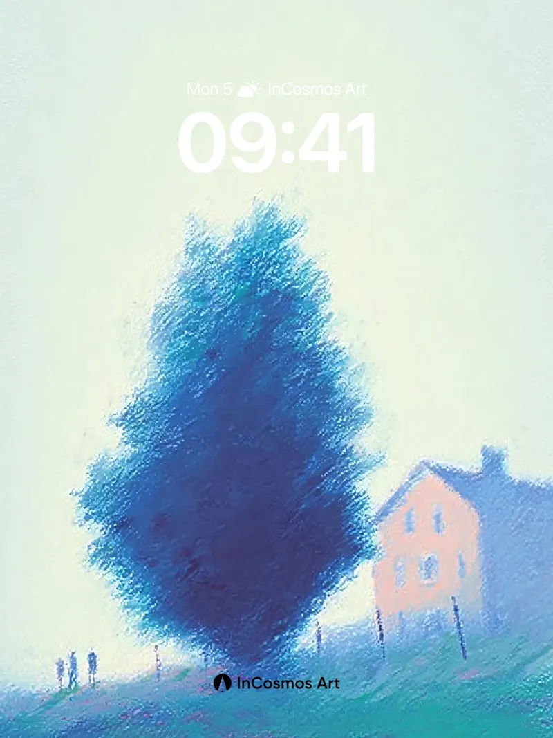 Misty Solitude Wallpaper with Whispering Tree