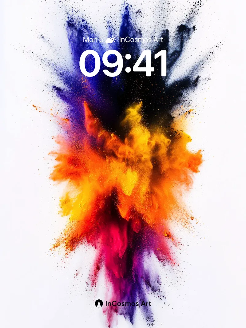 Chromatic Burst Wallpaper with Cosmic Dust