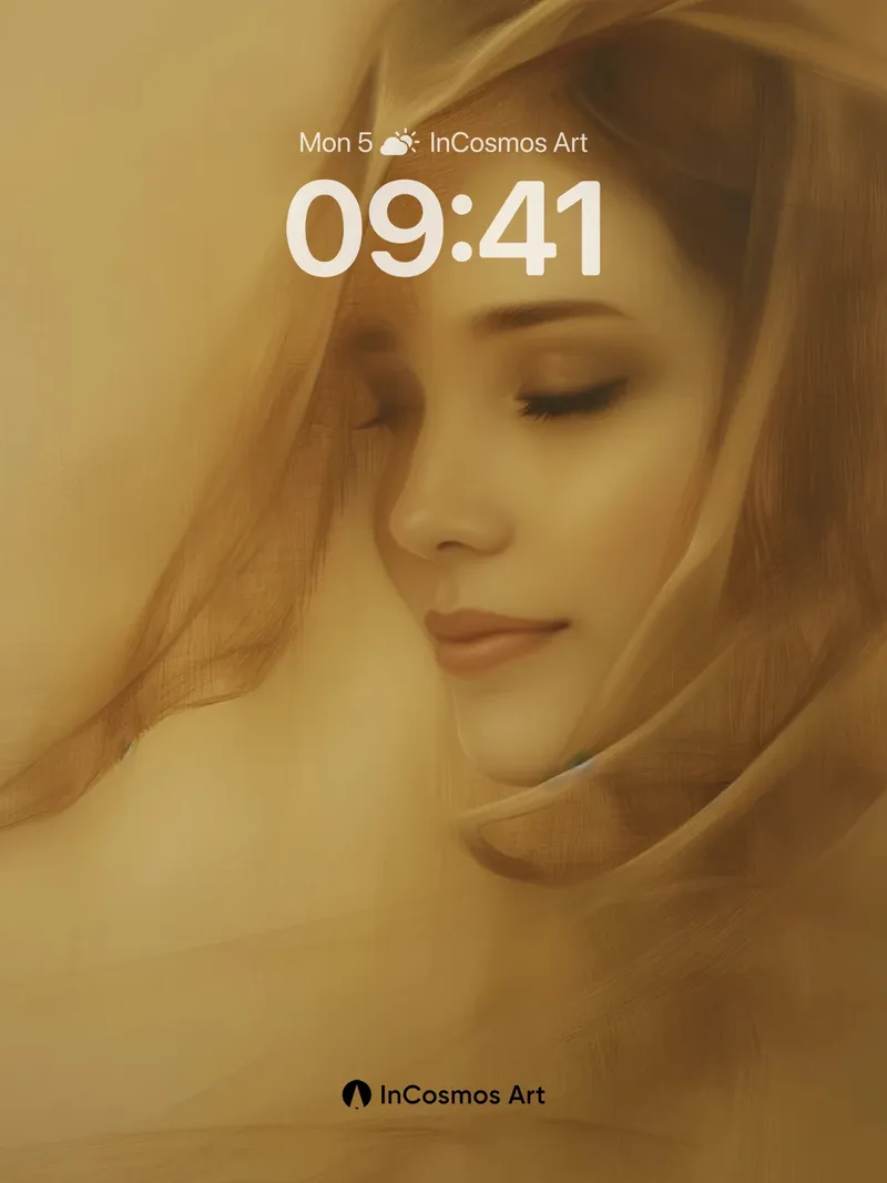 Golden Hush Wallpaper with Whispering Hair
