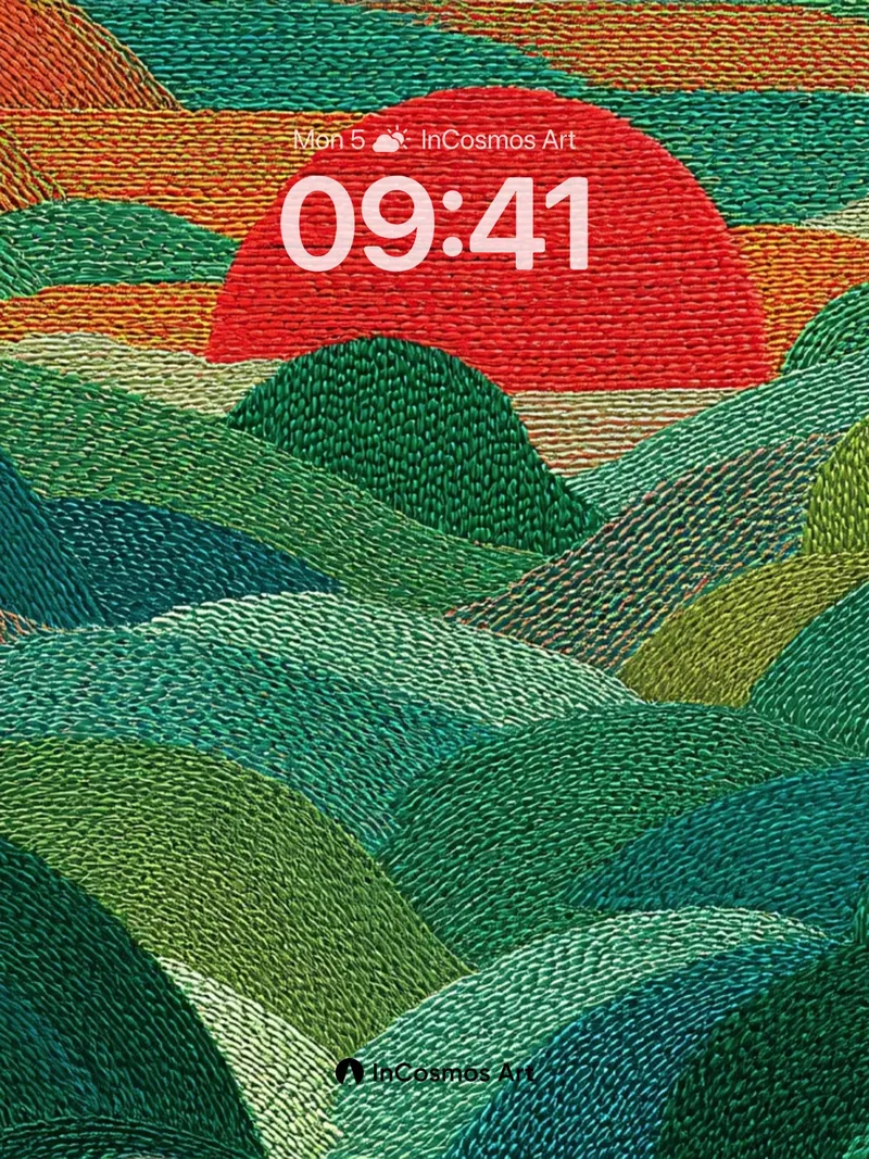 Serenity Wave Wallpaper with Textured Horizon