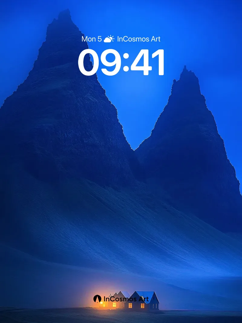Cobalt Silence Wallpaper with Mountain Whispers