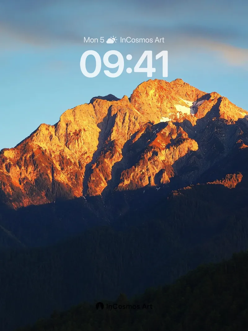 Golden Edge Wallpaper with Alpine Firelight