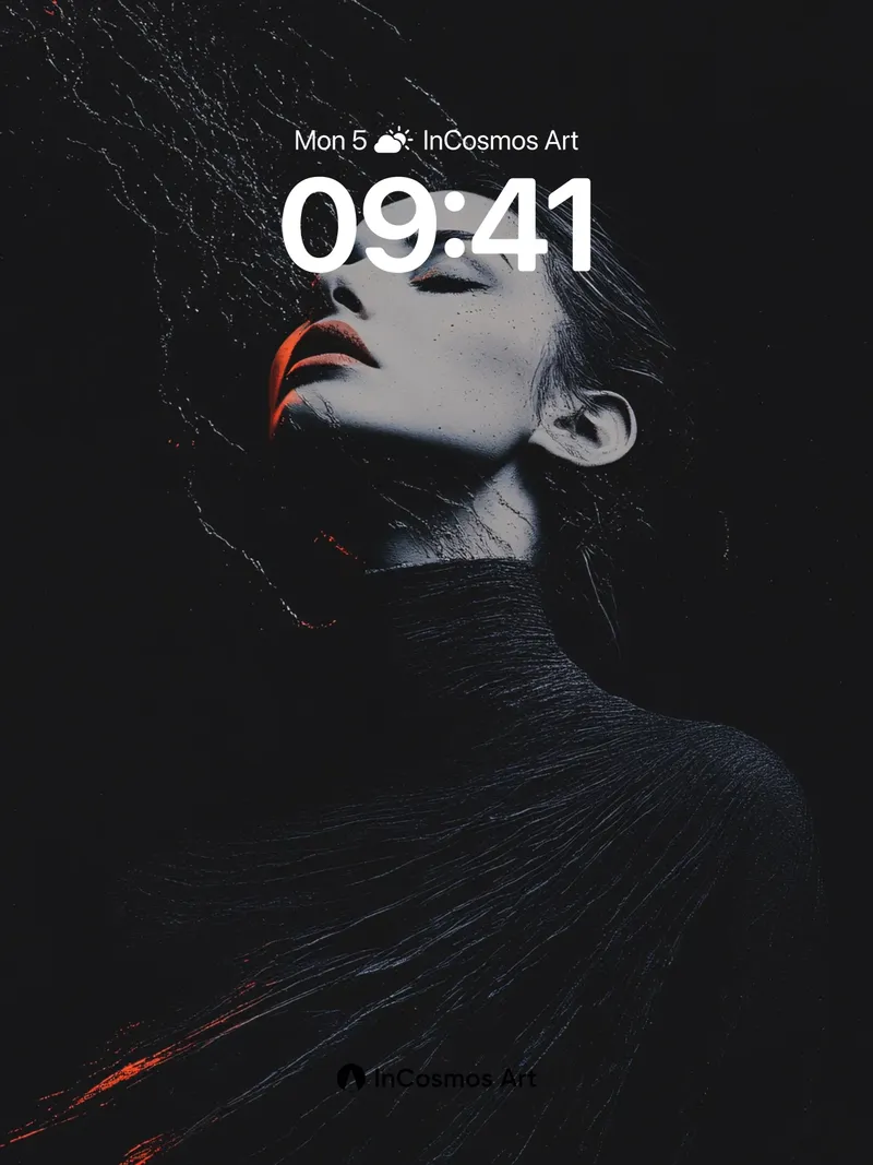 Shadow Weave Wallpaper with Crimson Veins