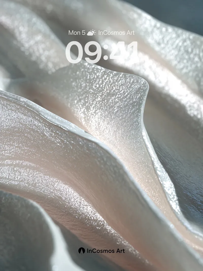 Luminous Fold Wallpaper with Silver Veins