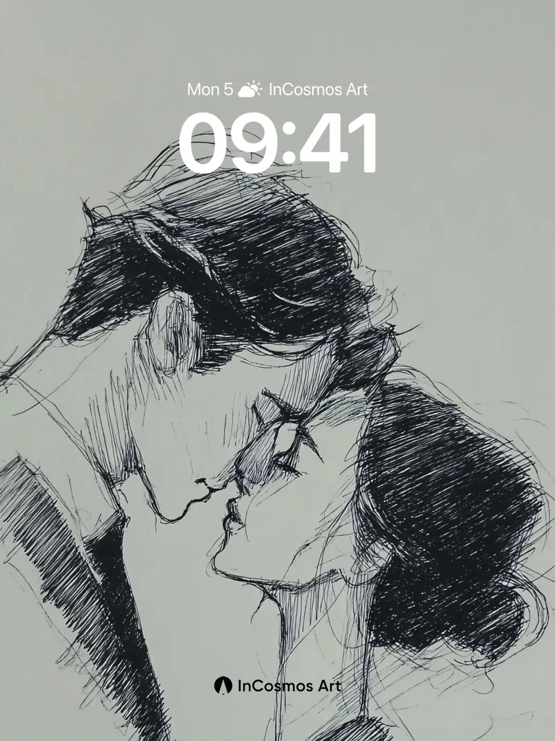 Whispering Lines Wallpaper with Ink Breath