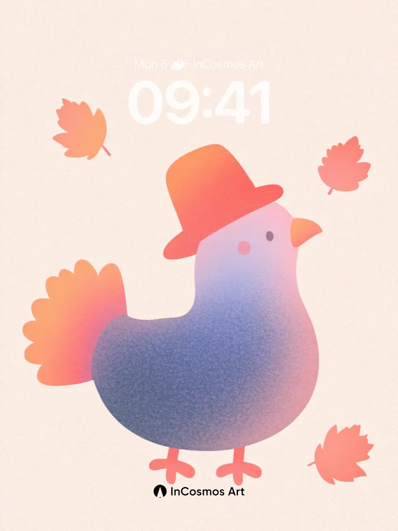 Autumn Hush Wallpaper with Feathered Hat