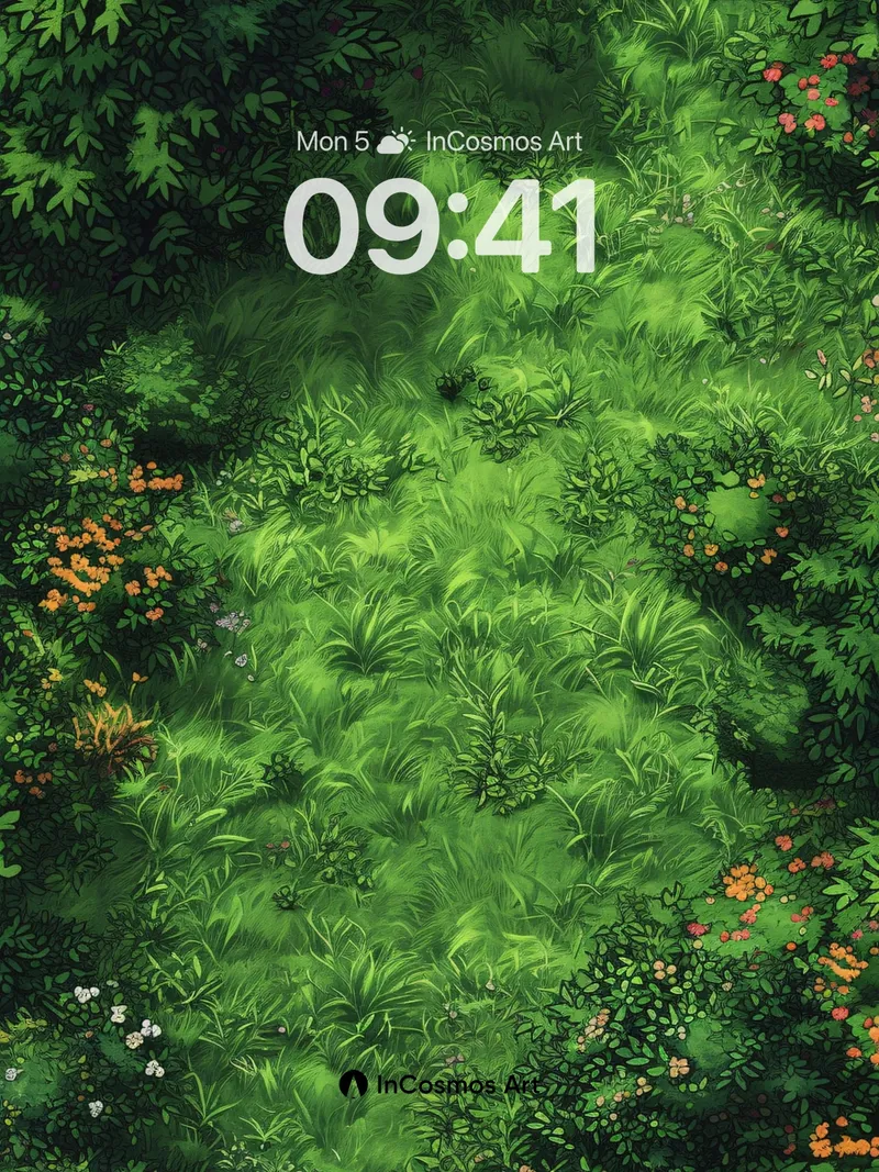 Whispering Meadow Wallpaper with Hidden Blossoms