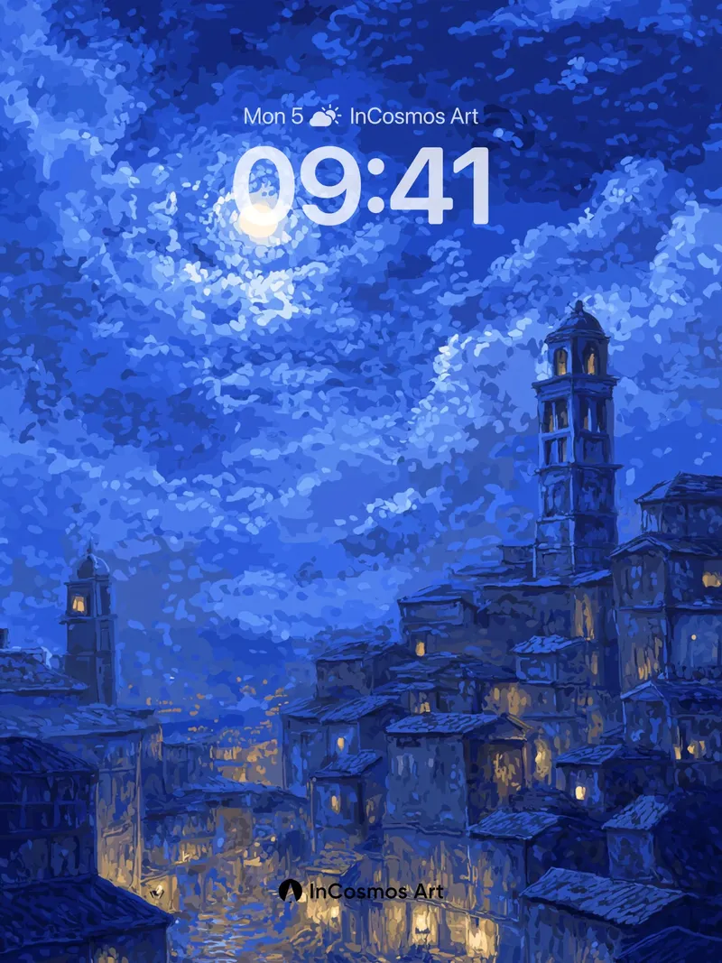 Moonlit Waterway Wallpaper with Gilded Reflections