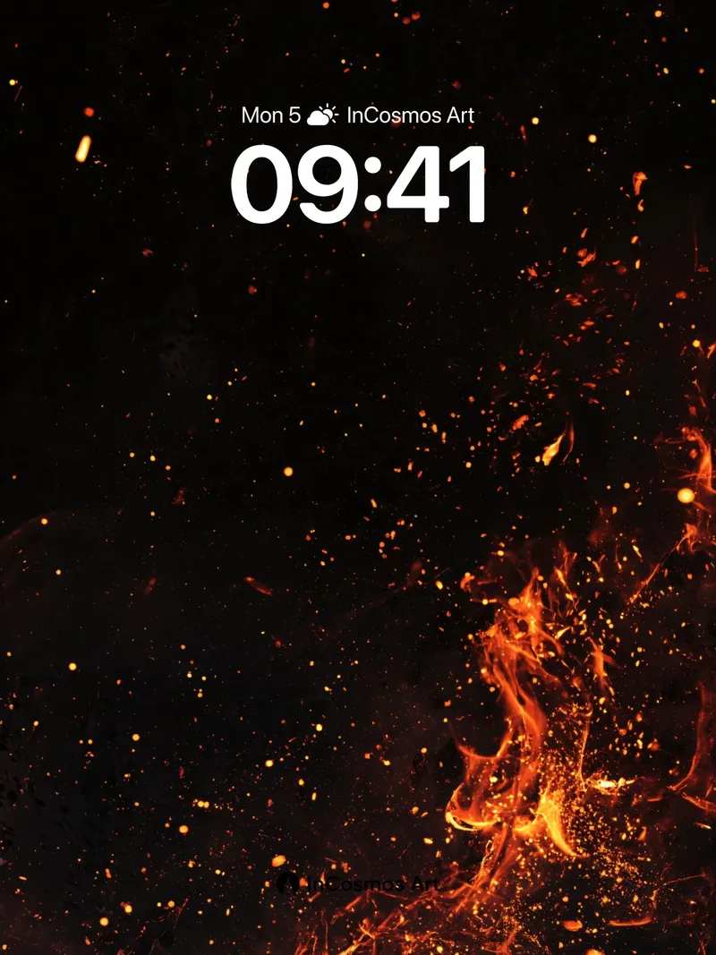 Ember Veil Wallpaper with Dancing Flames