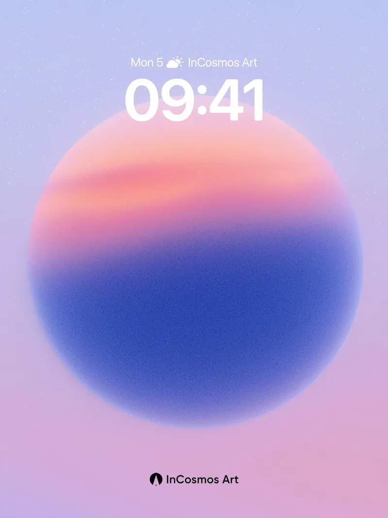 Serene Horizon Wallpaper with Gradient Sphere