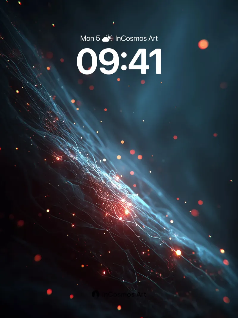 Cosmic Veil Wallpaper with Ember Trails