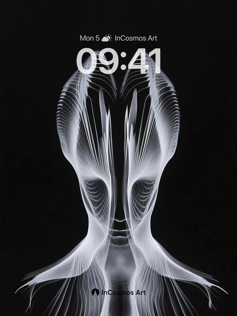 Luminous Veil Wallpaper with Ethereal Lines